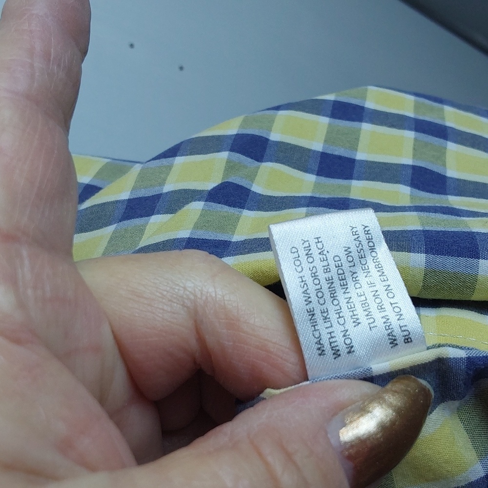 U.S. Polo Assn. Mens Yellow and Blue Plaid Shirt Shortsleeve Preppy Dress Sz.4XL - Picture 8 of 8
